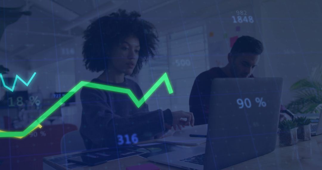 Business Professionals Analyzing Data with Innovative Graphs