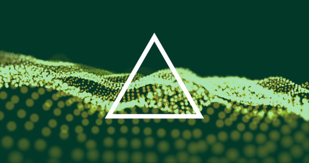 Abstract Geometric Triangle with Glowing Particles