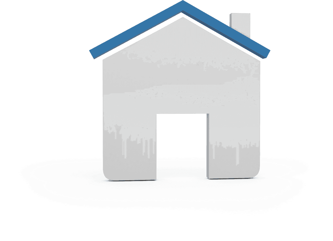 Minimalist 3D Home Icon Symbol with Transparent Background