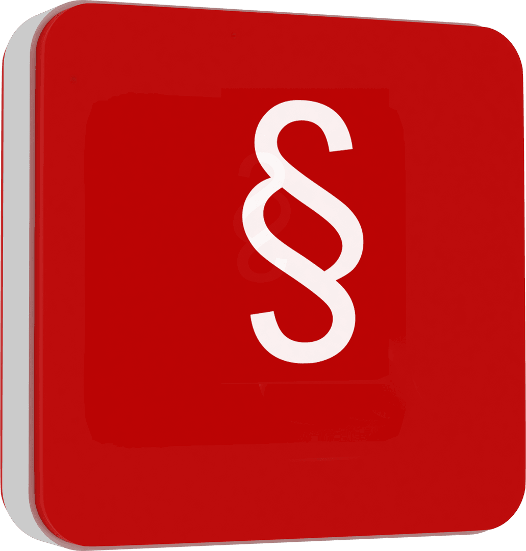 Transparent Red 3D Paragraph Symbol Design