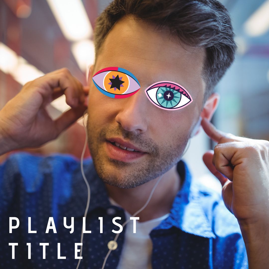 Creative Music Playlist Promotion with Graphic Eye Design
