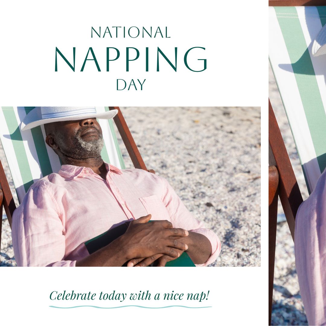 Relaxation Concept Man Napping Lounger Beach Setting