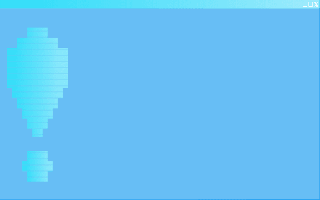 Abstract Pixel Art Exclamation Mark on Transparent Background