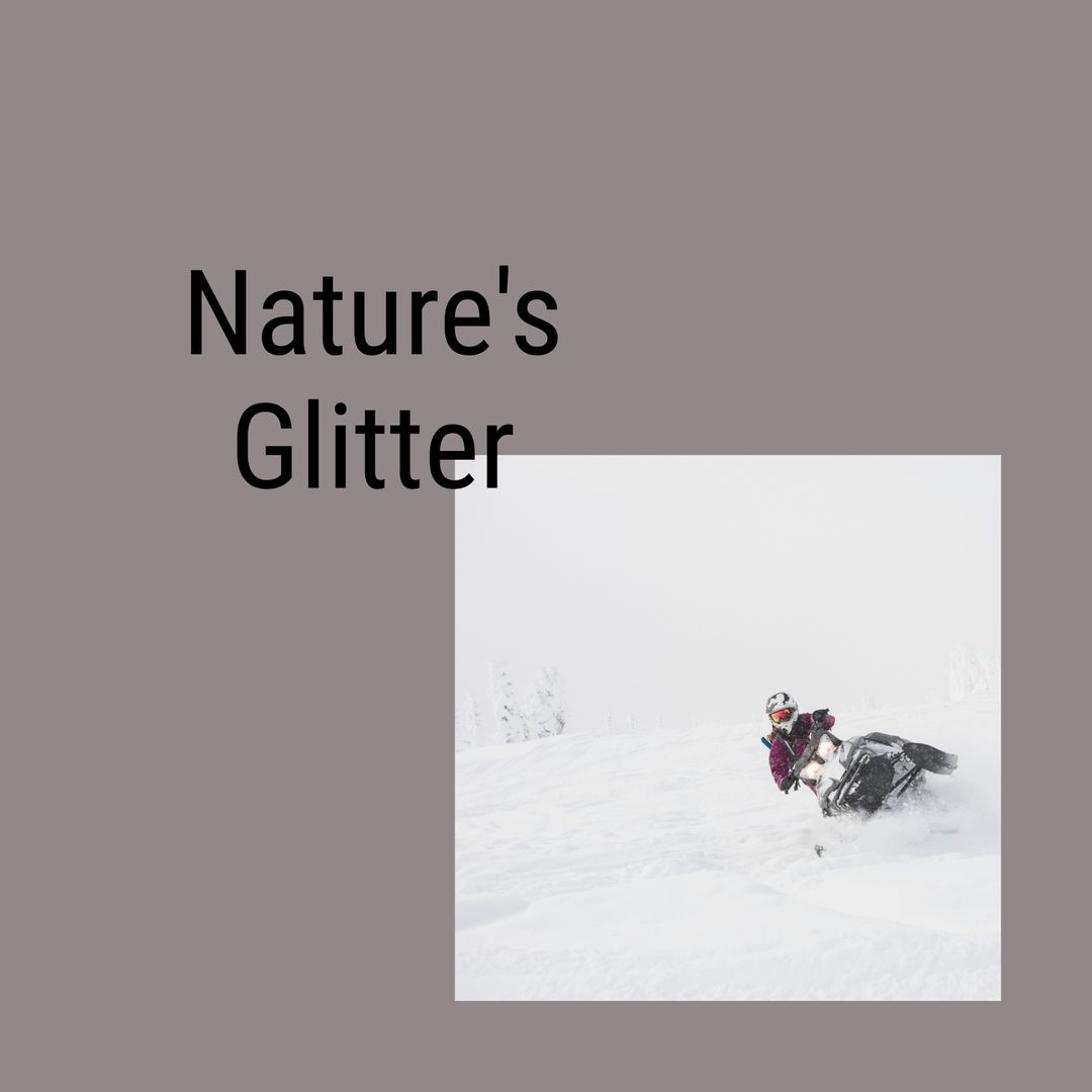 Woman Enjoying Snow Scooter Adventure in Winter Landscape