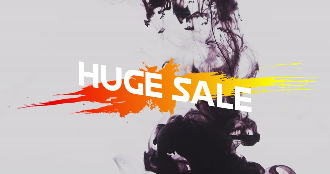 Huge Sale Announcement with Colorful Paint Stroke