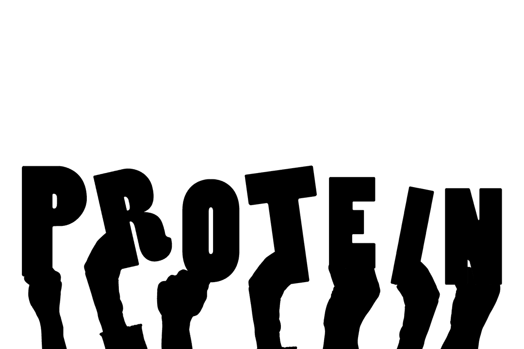 Hands Holding Protein Text on Transparent Background for Health Concepts