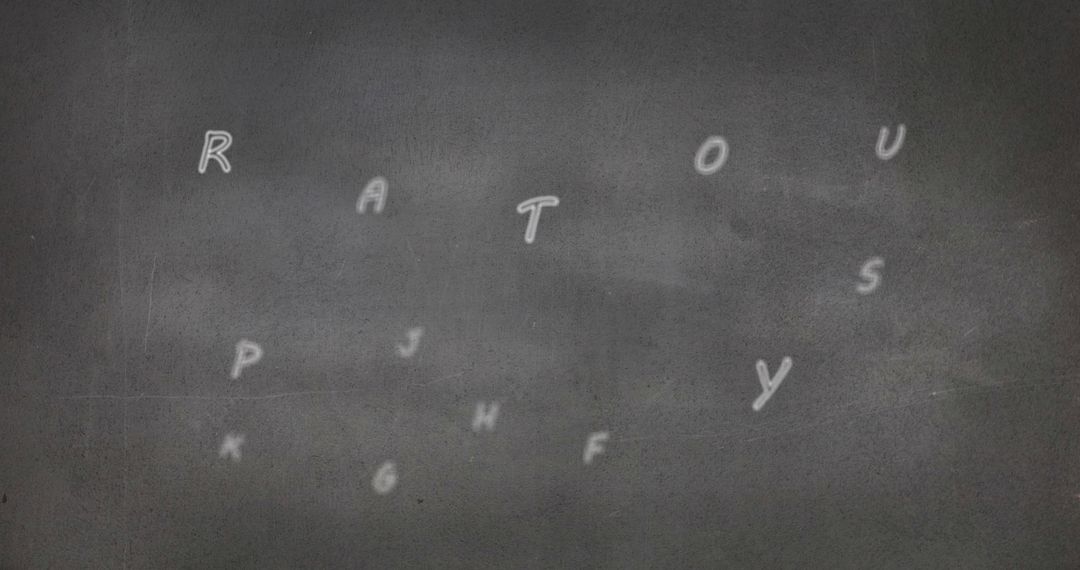 Floating English Alphabets on Grey Background