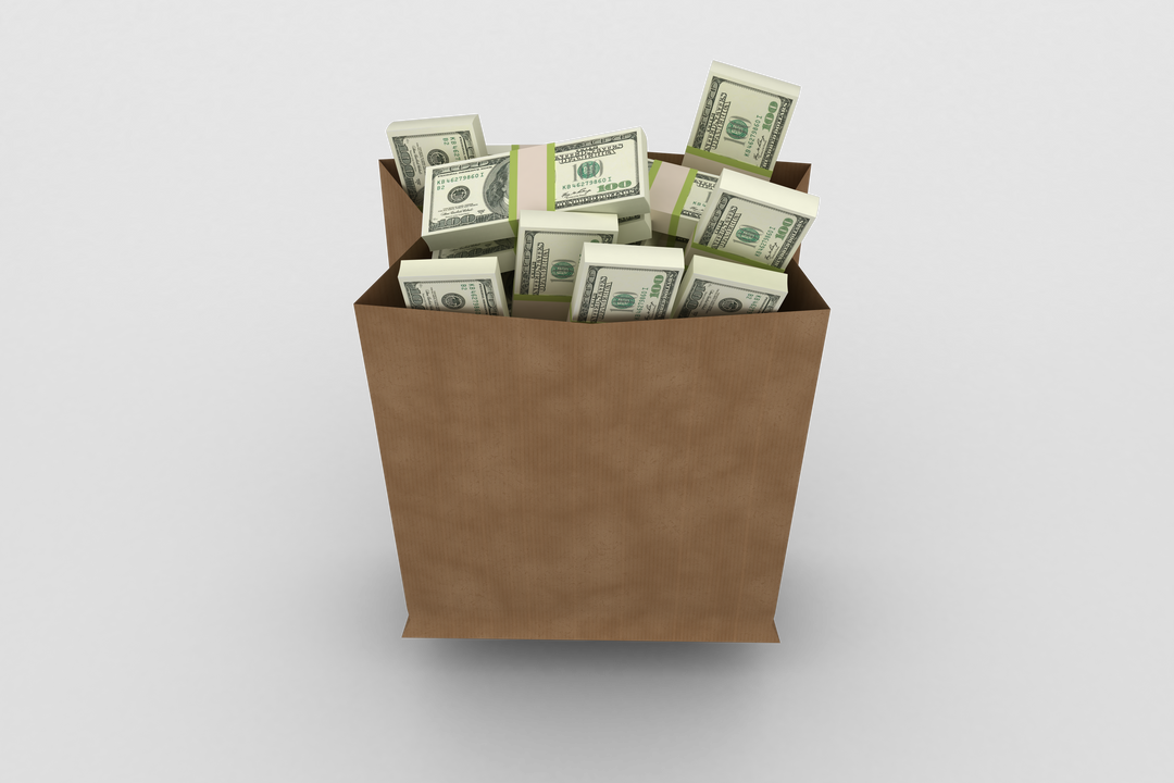 Transparent Paper Bag Filled with Dollar Bills on Isolated Background - Download Free Stock Images Pikwizard.com