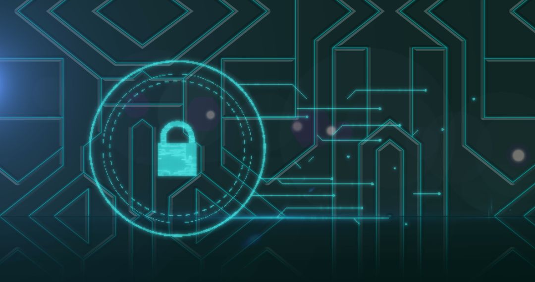 Digital Cyber Security Concept with Futuristic Padlock