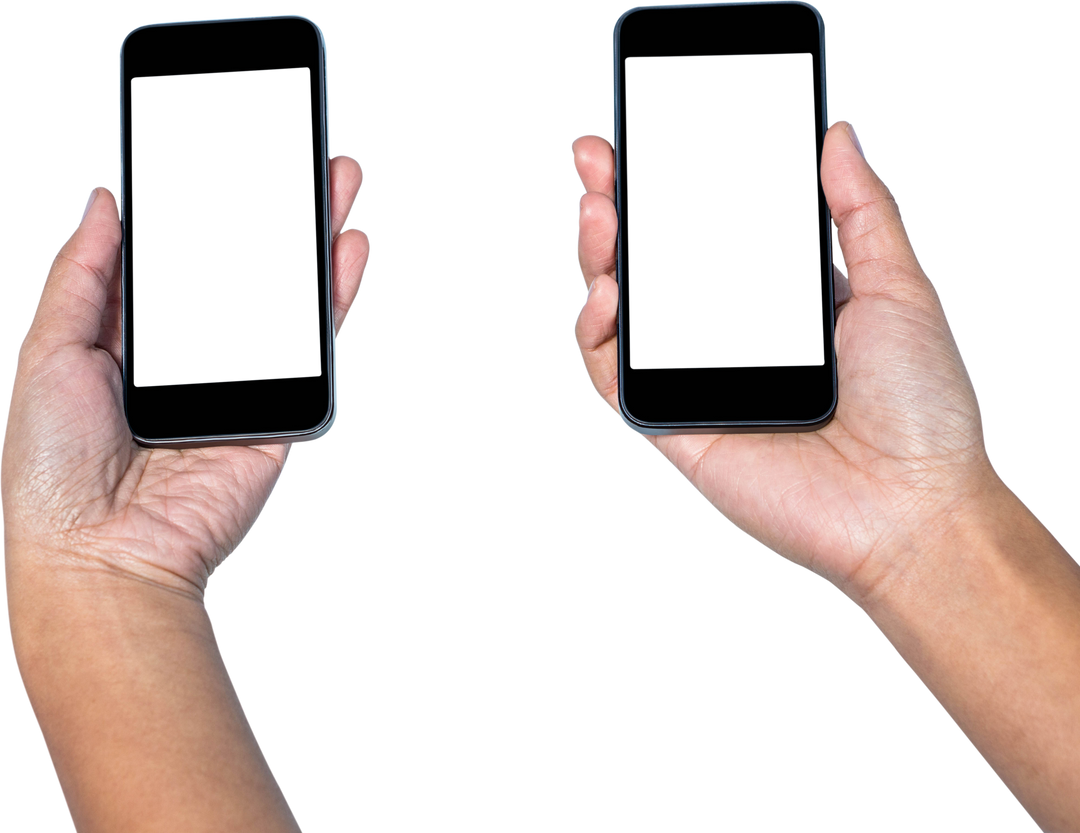 Cropped Hands Holding Transparent Smartphones Mockup - Download Free Stock Images Pikwizard.com