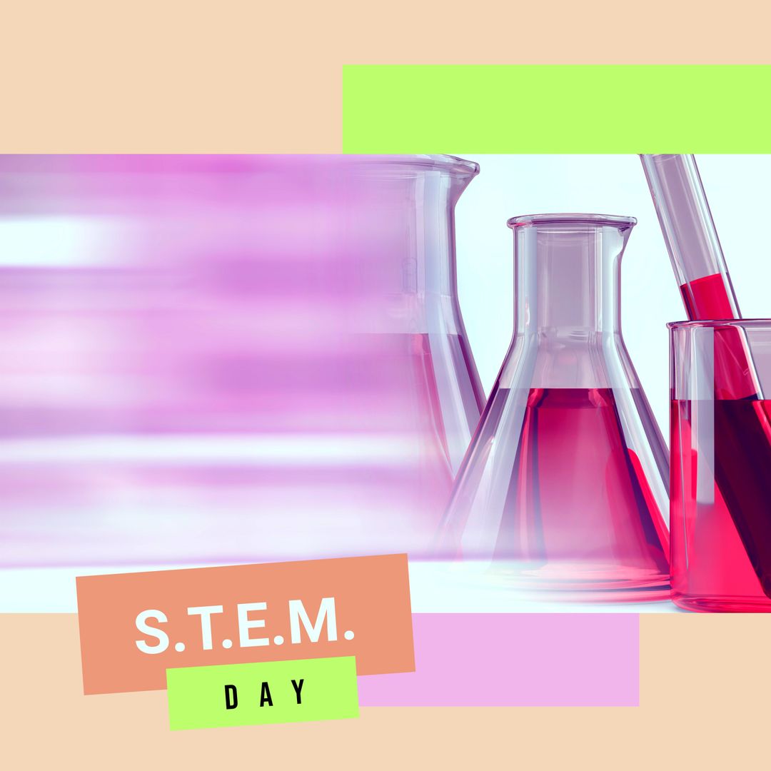 Colorful STEM Day Celebration with Laboratory Equipment