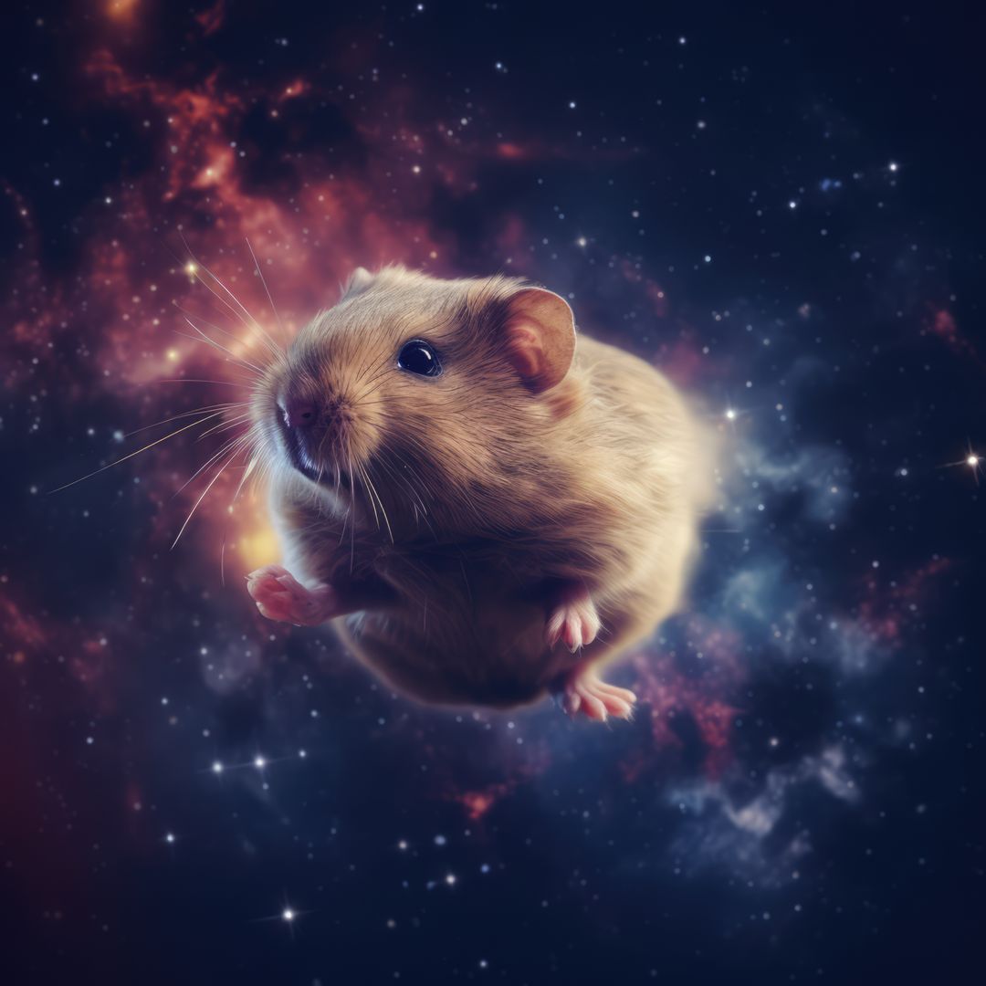 Close up of mouse in space with stars in sky, created using generative ai technology - Free Images, Stock Photos and Pictures on Pikwizard.com