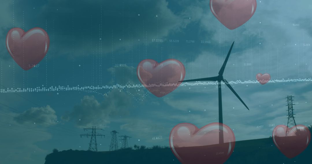Renewable Energy with Heart Motif Overlay