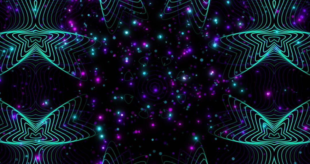 Glowing Green and Purple Abstract Light Pattern