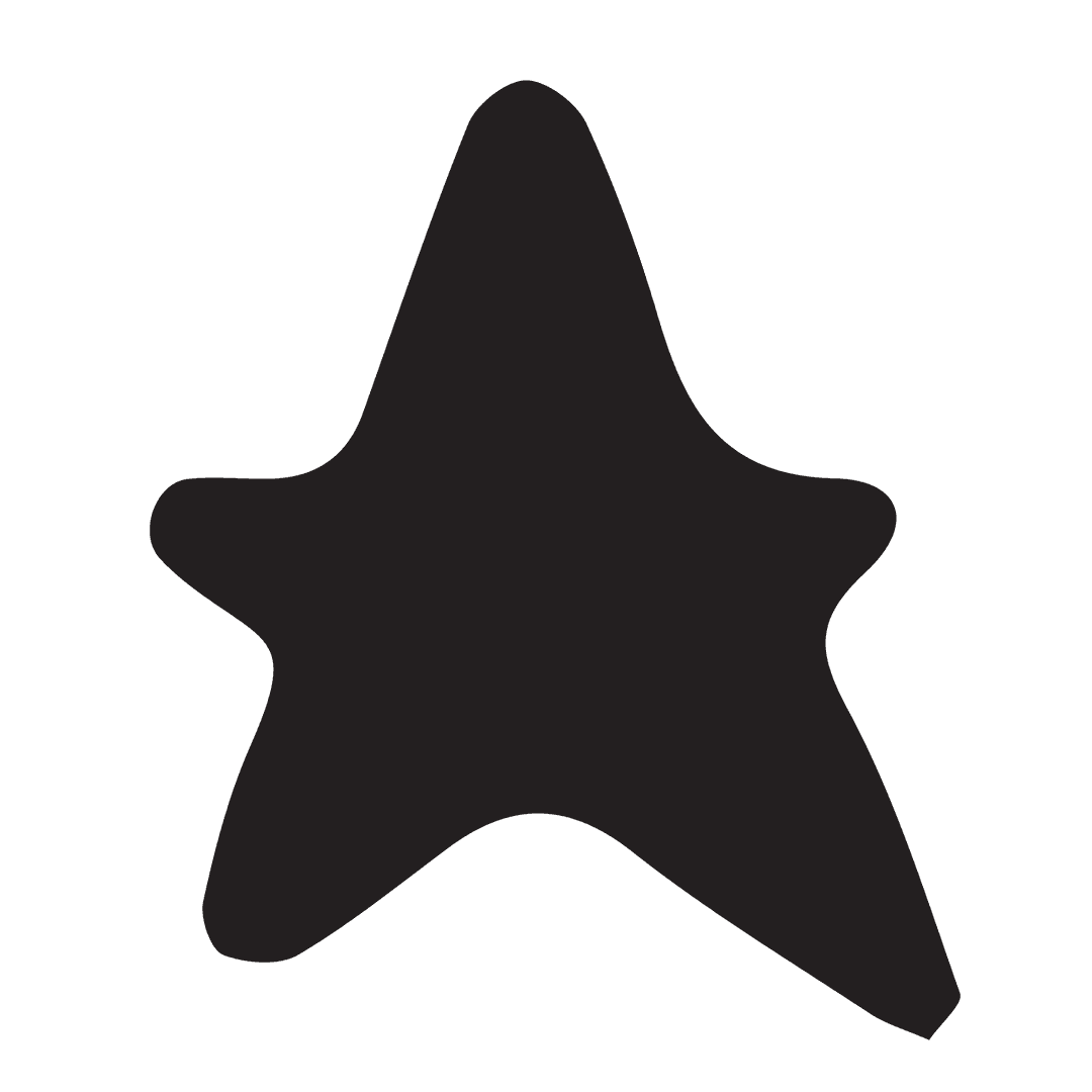 Black Star Shape with Transparent Background