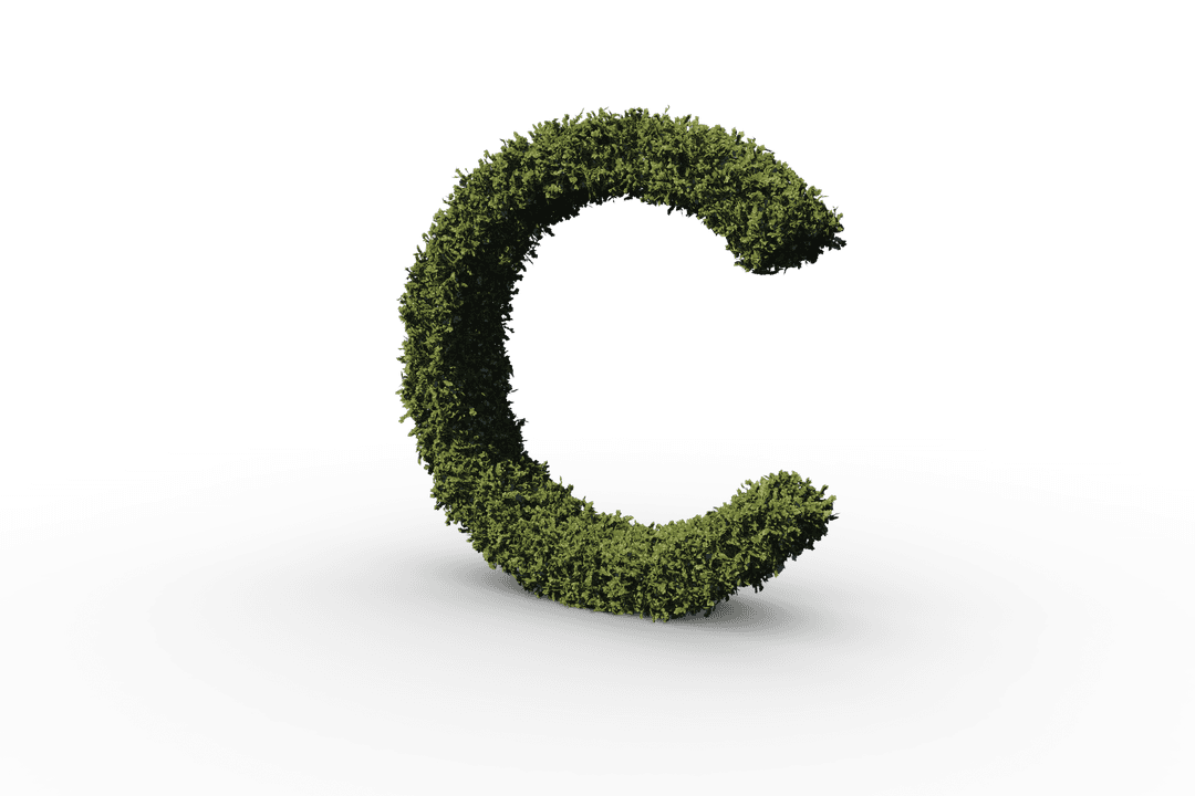 Transparent Eco Friendly Leafy Letter C Design