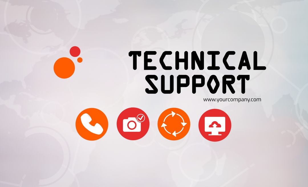 Professional Technical Support Services Template with Bold Icons