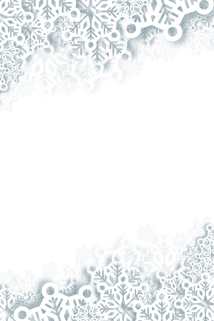 Transparent Background Snowflakes Frame Design Winter Theme