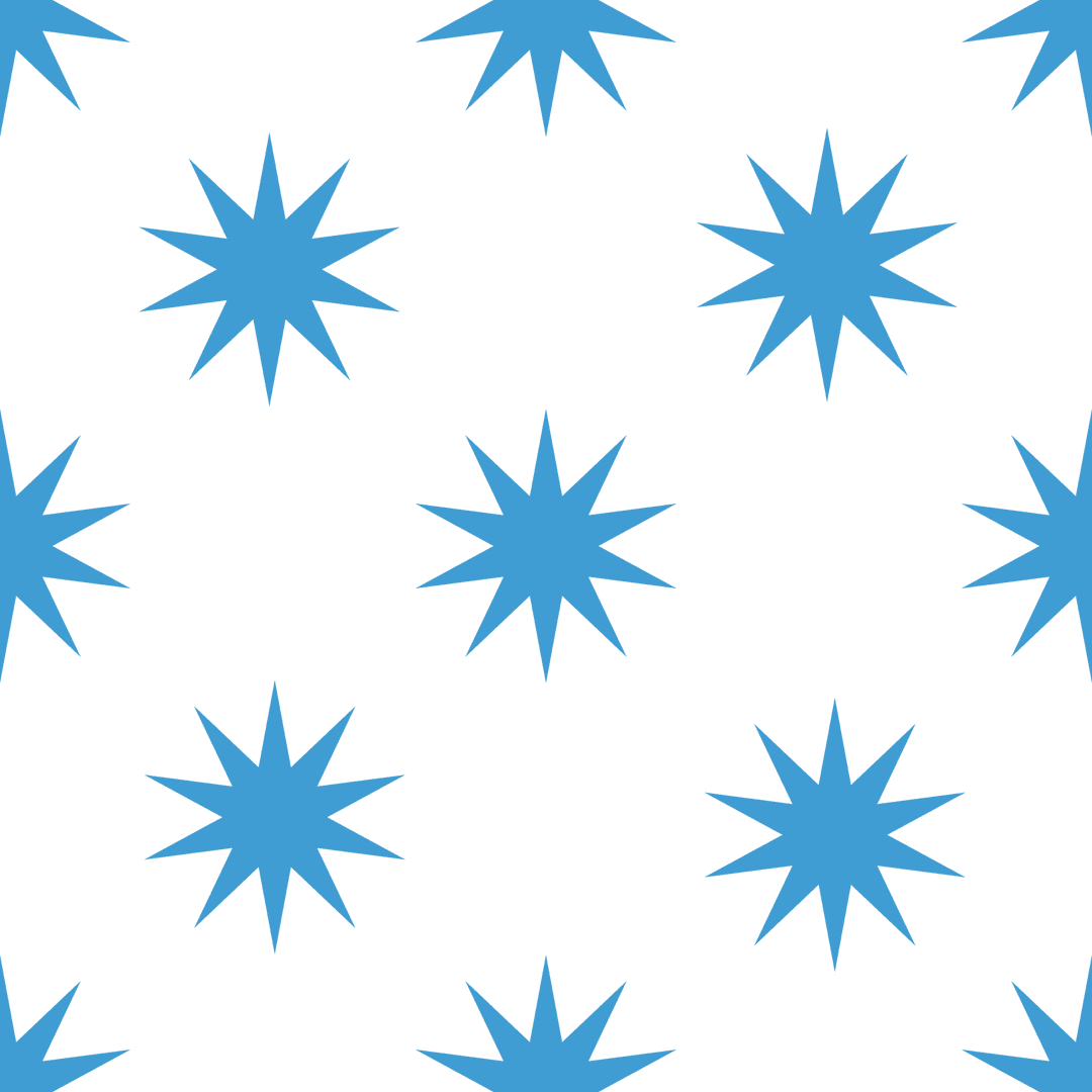 Seamless Blue Stars Pattern on Transparent Background