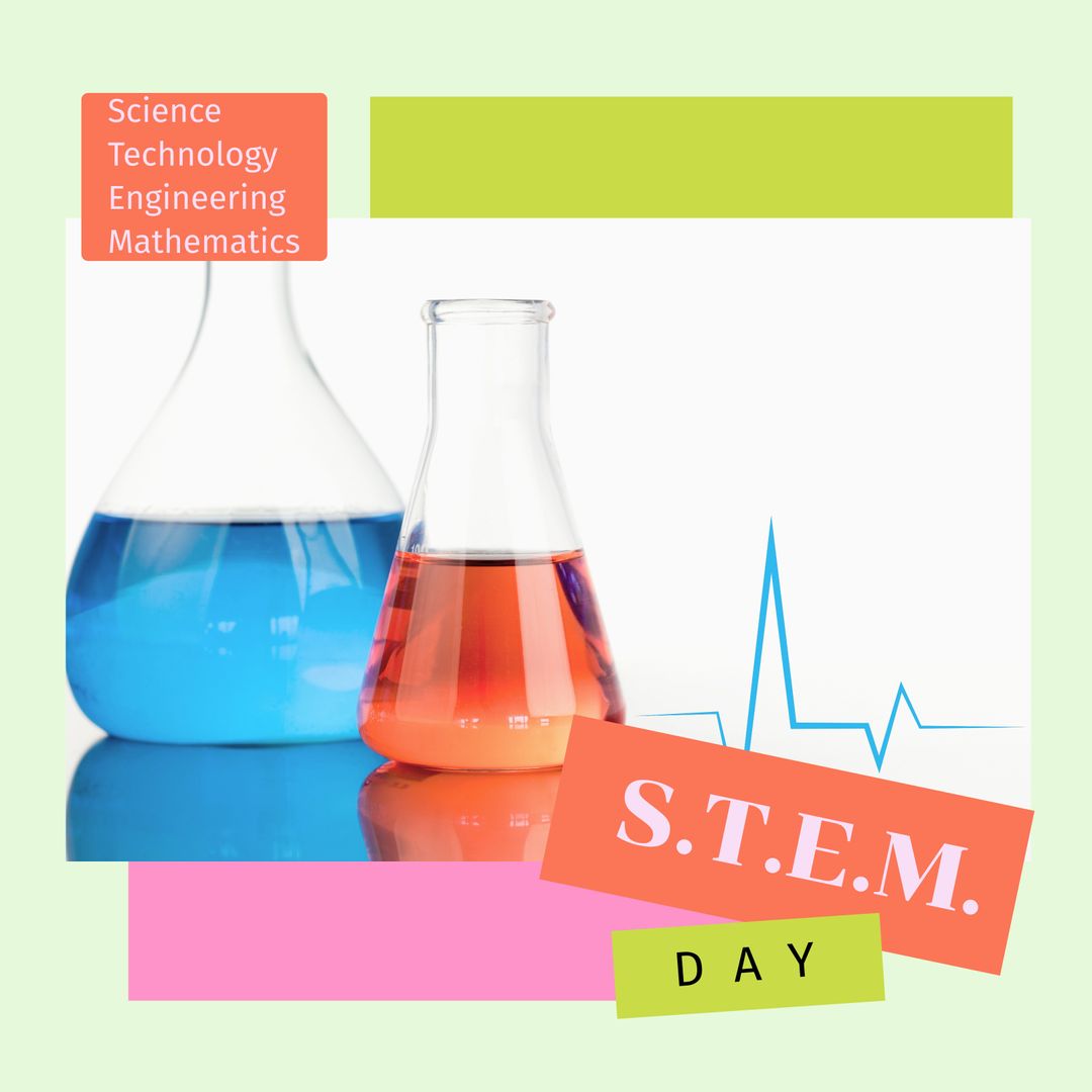 STEM Day Celebration with Colorful Chemical Flasks