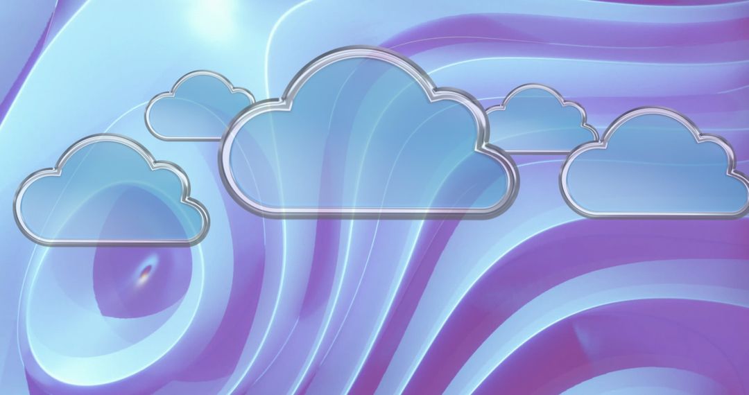 Digital Clouds on Futuristic Blue Abstract Background