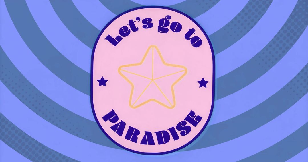 Vibrant Geometric Badge with Star and Motivational Phrase