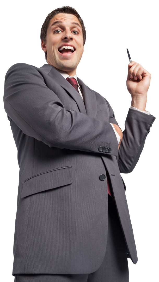 Happy Businessman in Suit with Expression on Transparent Background - Download Free Stock Images Pikwizard.com