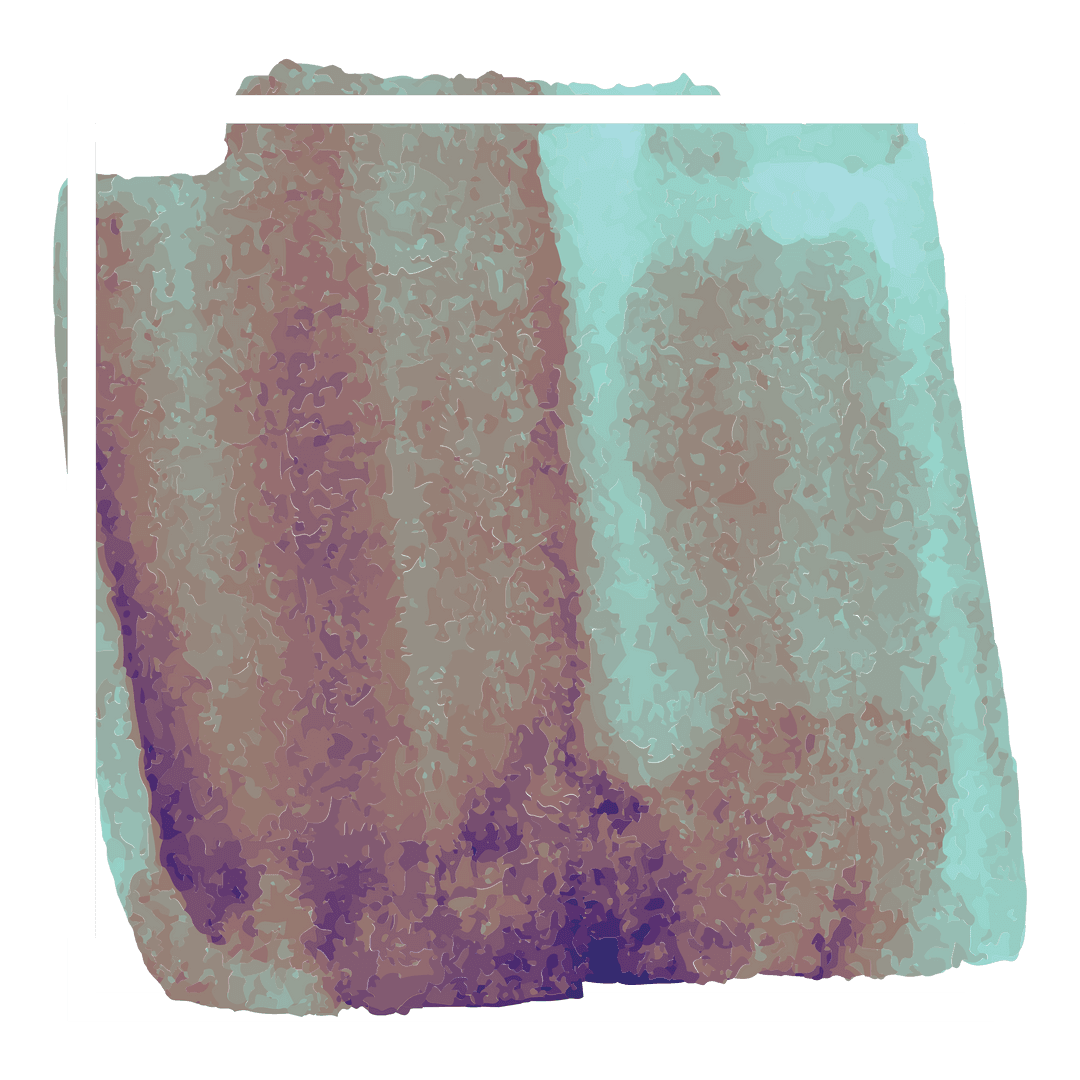 Abstract Patch of Smudged Turquoise on Transparent Watercolor Backdrop