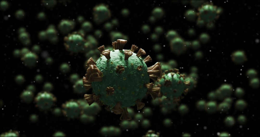 3D Rendering of Coronavirus COVID-19 Cells in Motion