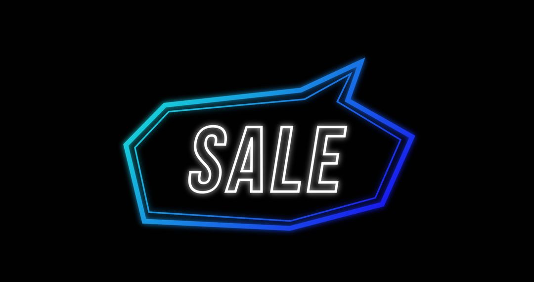 Neon Sale Sign in Retro Eighties Style on Black Background - Free Images, Stock Photos and Pictures on Pikwizard.com