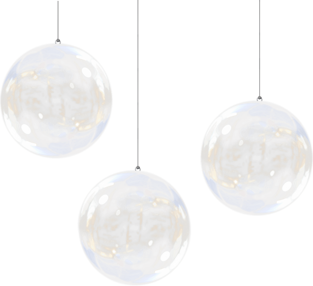 Shiny Transparent Christmas Baubles on Strings