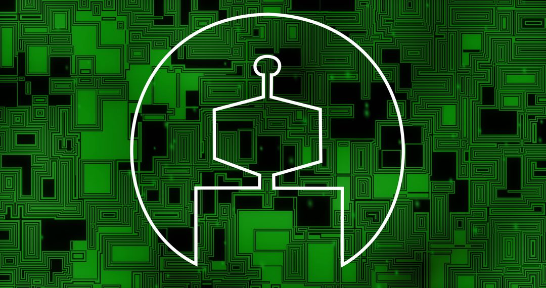 Artificial Intelligence Robot Icon on Green Geometric Background - Free Images, Stock Photos and Pictures on Pikwizard.com