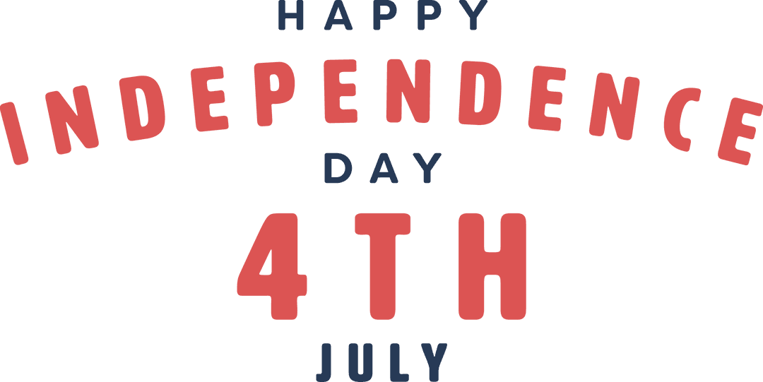 Happy Independence Day Text on Transparent Background