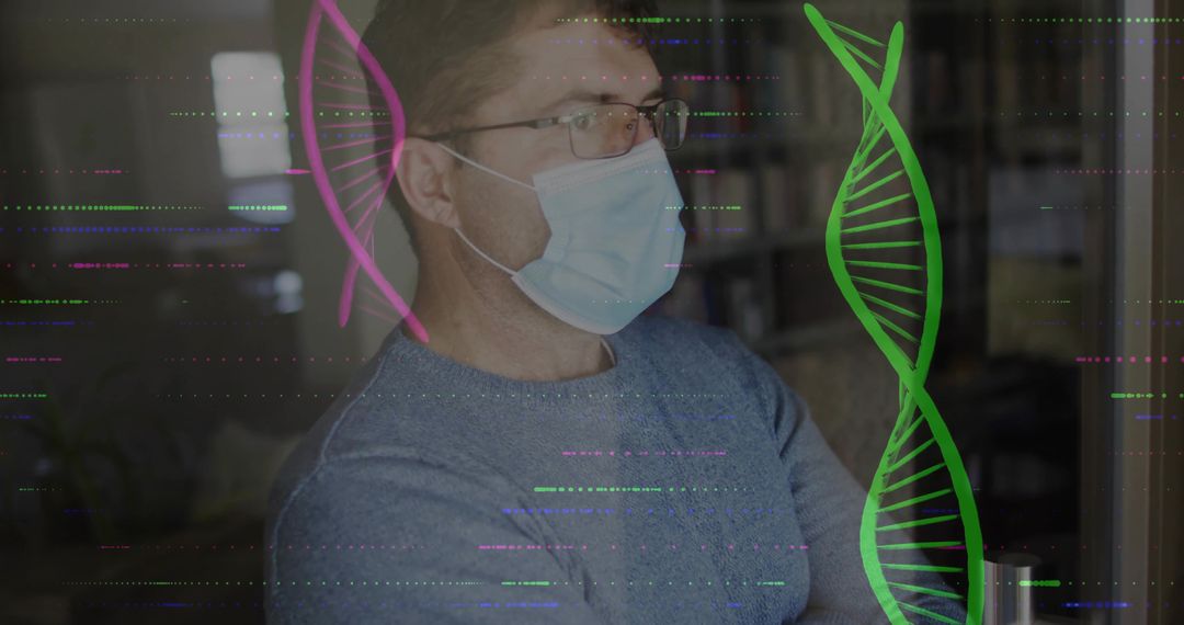 Researcher Analyzing DNA Data with Virtual Helix Display