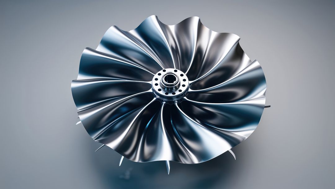 Precision turbine fan with curved metal blades, streamline design
