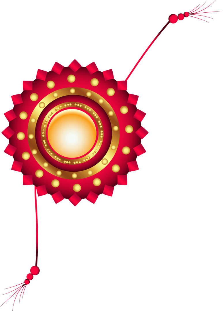 Elegant Festive Rakhi Ornament on Transparent Background