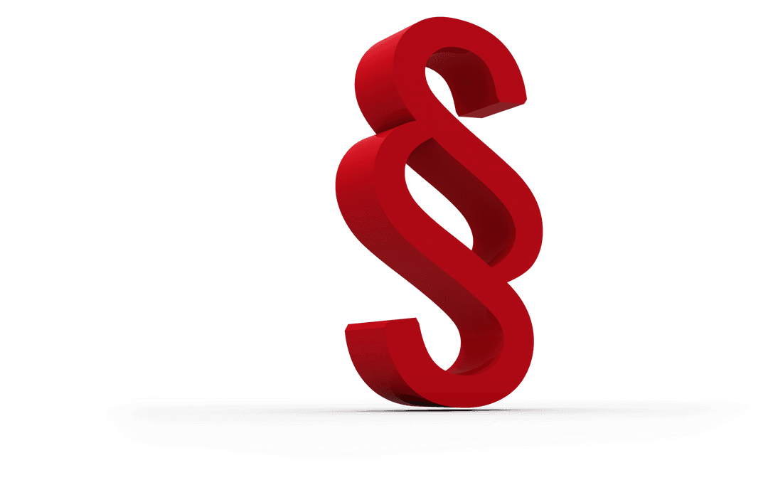 Red Transparent 3D Section Symbol Icon on White Background