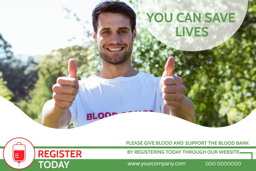 Enthusiastic Supporter Urging Blood Donation For Health Campaigns