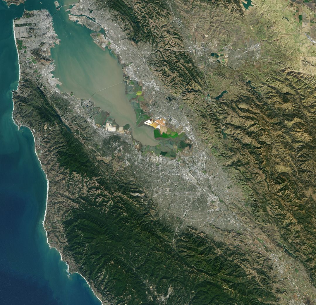 Satellite View of Santa Clara Area, Land and Coastal Regions, Nov 2015 - Free Images, Stock Photos and Pictures on Pikwizard.com