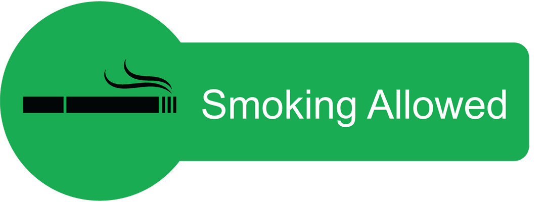 Transparent Smoking Allowed Sign with Cigarette Icon