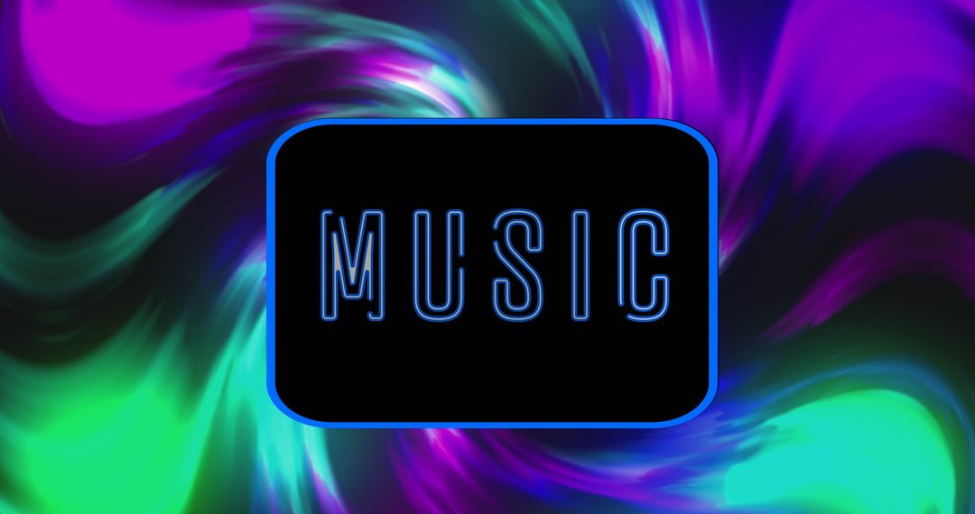 Neon Music Concept with Abstract Swirling Colors