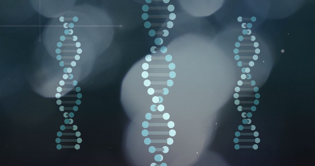 Abstract DNA Strands on Blurred Background for Scientific Research