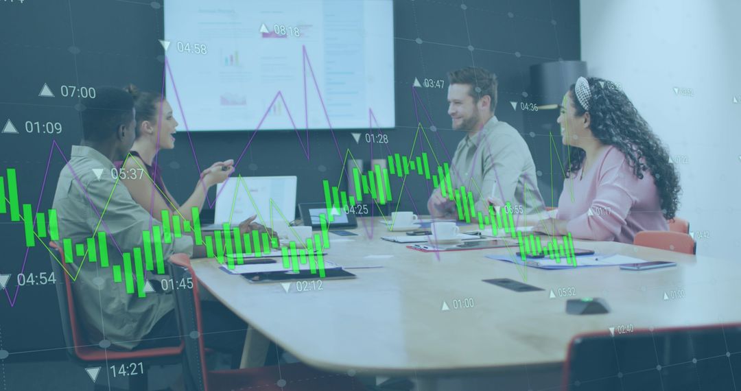 Financial Analysts Discussing Market Trends During Meeting - Free Images, Stock Photos and Pictures on Pikwizard.com