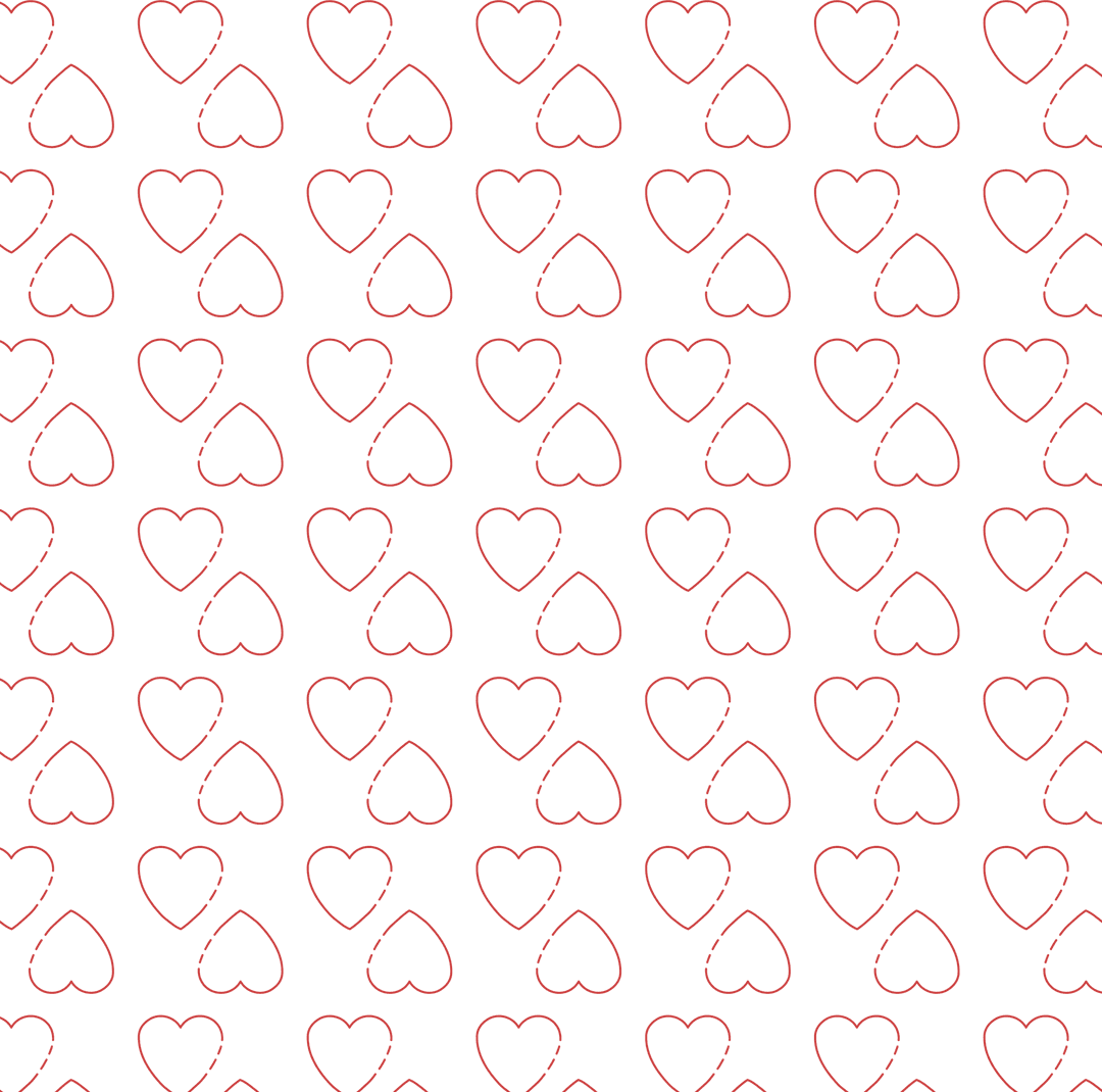 Red Heart Pattern on Transparent Background for Creative Design