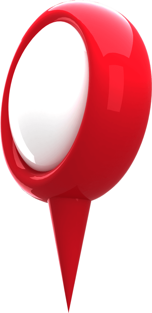 Red and White Transparent Geolocation Pin Icon Design