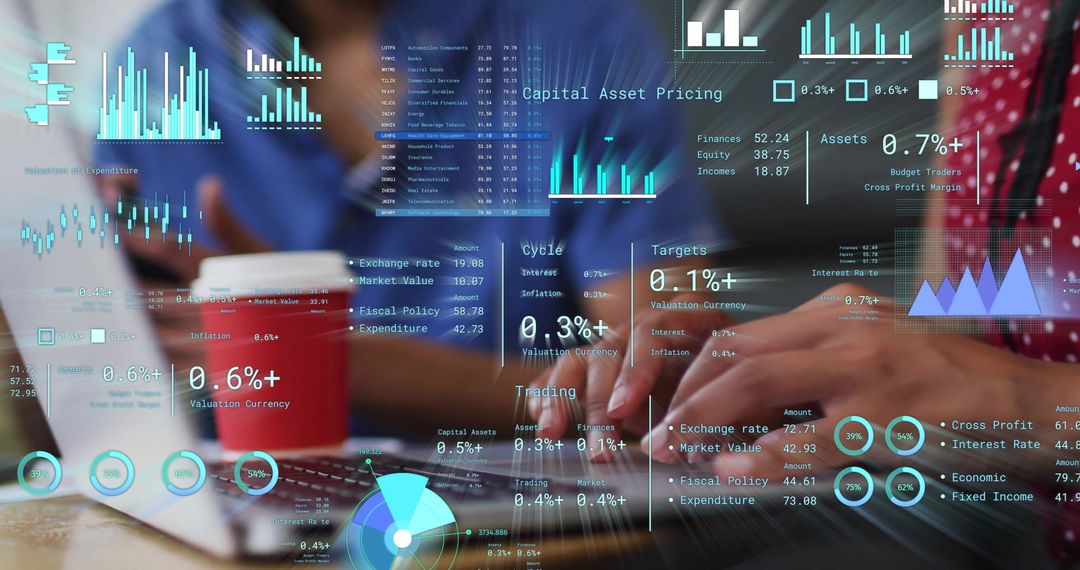 Diverse Professionals Analyzing Financial Data with Graphs and Charts