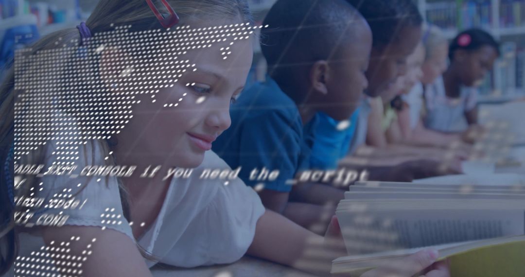 Diverse Children in Library Reflecting Global Learning