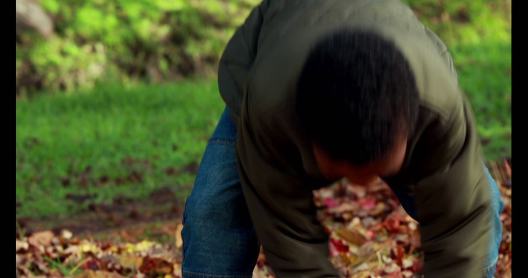 Child Playing with Autumn Leaves in Park - Free Images, Stock Photos and Pictures on Pikwizard.com