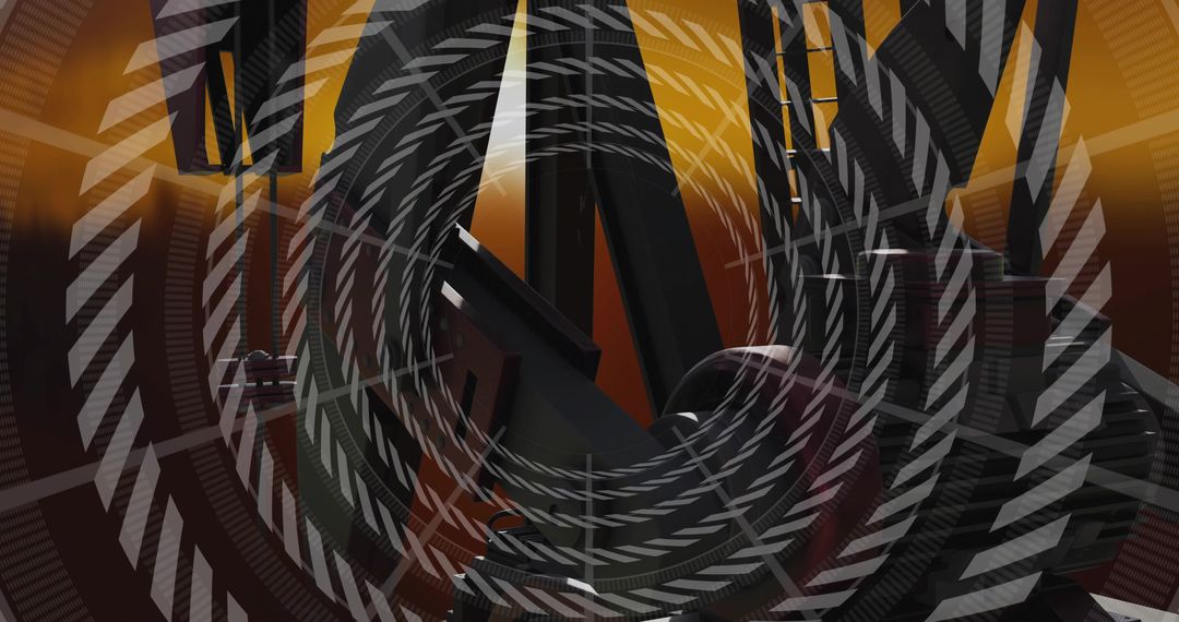 Abstract Geometric Vortex with Striped Concentric Rings