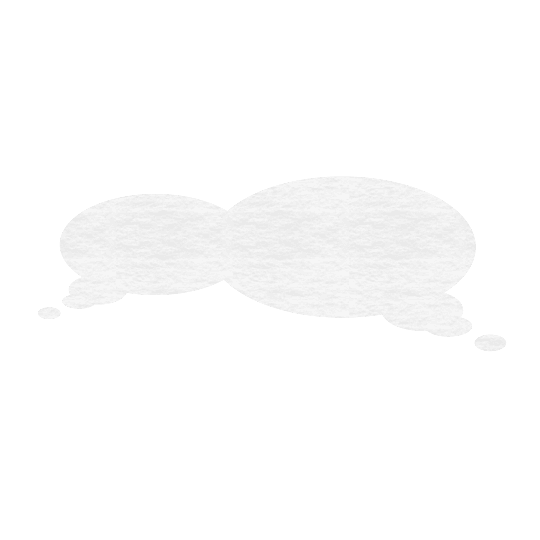 Transparent Blended Thinking Bubble on Clear Background